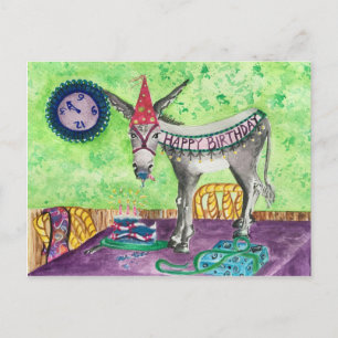 Donkey Happy Birthday Card Briefkaart