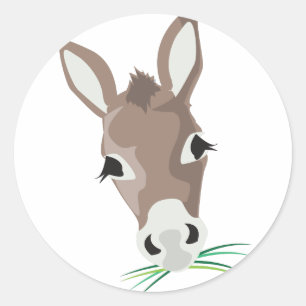 Donkey Head Ronde Sticker