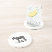  Donkey Illustration - Donkeys 1800 Zandsteen Onderzetter (Zijkant)