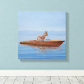 Donkey in een Riva 2010 Canvas Afdruk (Insitu (Houten vloer))