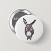 Donkey in je gezicht ronde button 5,7 cm (Voorkant /achterkant)