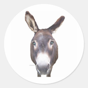 Donkey in je gezicht ronde sticker