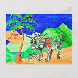 Donkey-kerstKaart Briefkaart
