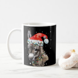 Donkey kerstkleur verlicht Santa Hat Donkey Koffiemok