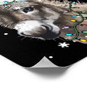 Donkey kerstkleur verlicht Santa Hat Donkey Poster (Hoek)