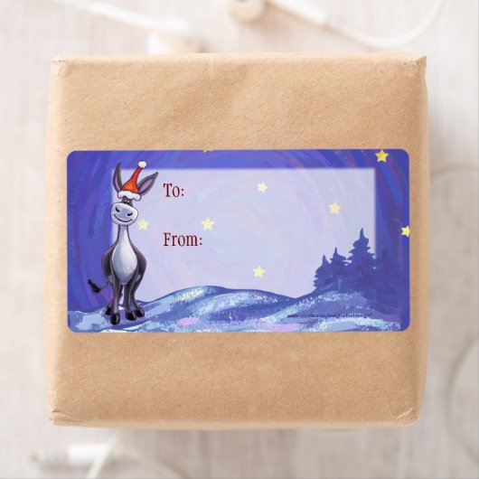 Donkey Kerstmis Etiket (Insitu)