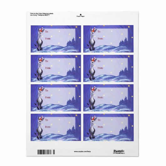 Donkey Kerstmis Etiket (Full Sheet)