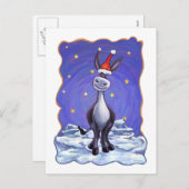 Donkey Kerstmis Feestdagenkaart (Voorkant / Achterkant)
