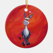 Donkey Kerstmis Keramisch Ornament (Voorkant)