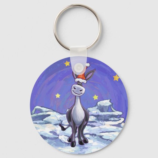 Donkey Kerstmis Sleutelhanger (Voorkant)