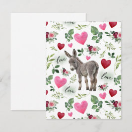 Donkey Love Valentine’s Day Card in White Notitiekaartje