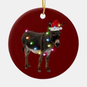Donkey met Pet kerst met schacht Keramisch Ornament