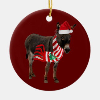 Donkey met Pet kerst met schacht Keramisch Ornament