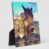 Donkey met Roos Cross Fotoplaat (Zijkant)