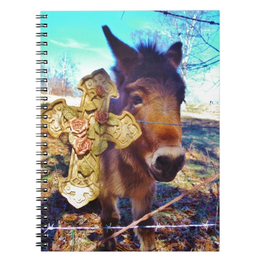 Donkey met Roos Cross Notitieboek (Voorkant)