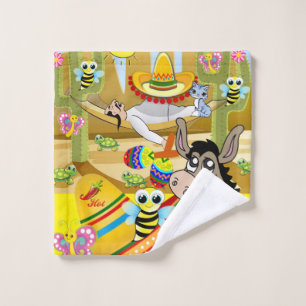 Donkey Mexicaanse Man Sombrero Bathroom-handdoekse Bad Handdoek