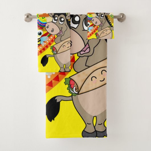 Donkey Mexican Man Sombrero Ensemble de serviettes (En situation)