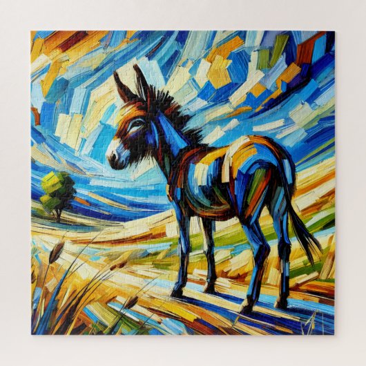 Donkey on Grassland 600 Piece Puzzle (Vertical)