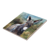 Donkey Portrait Tile Tegeltje (Zijkant)