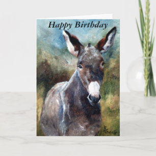 Donkey Portrait Verjaardag Kaart