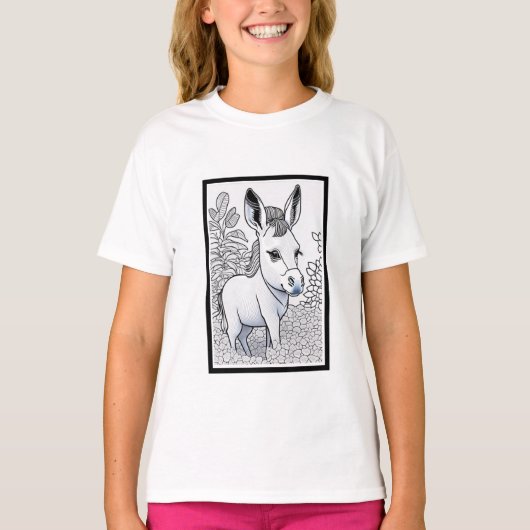 Donkey Puppy Dreams : Whimsical T-shirt design d'i (Devant)