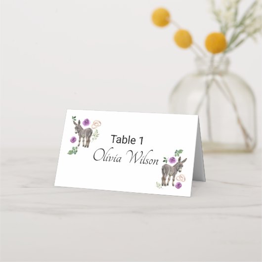 Donkey Purple Floral Rustic Wedding (Voorkant)