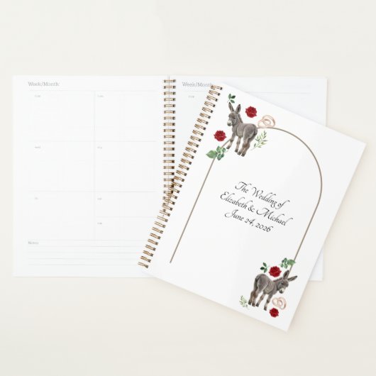 Donkey Red Floral Rustic Wedding Planner (Display)
