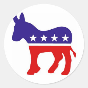 Donkey Round Stickers van de Democratische Partij