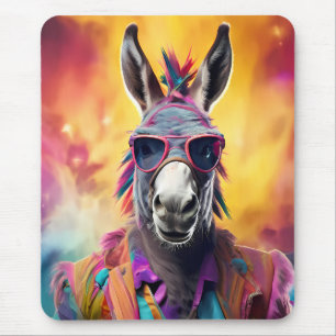 Donkey Roze Bril, Regenboog Haar Muismat