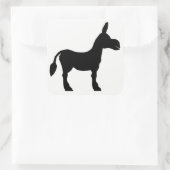 Donkey Silhouette Vierkante Sticker (Tas)