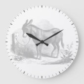 Donkey Sketch Wall Clock Grote Klok (Voorkant)