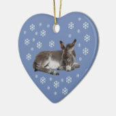 Donkey Snowflakes op Blue Keramisch Ornament (Links)