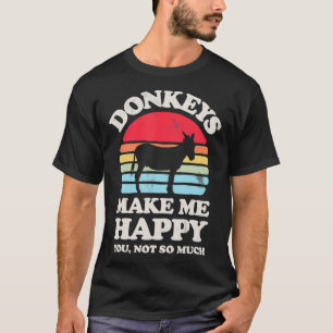 Donkeys maken me blij Funny Donkey Retro  F T-shirt
