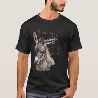 Donkeys maken me glimlachen en domme miniatuur Don T-shirt