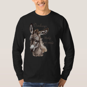 Donkeys maken me glimlachen en domme miniatuur Don T-shirt