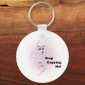 Donna DNA "Stop met kopiëren!" Button Sleutelhange Sleutelhanger (Voorkant)