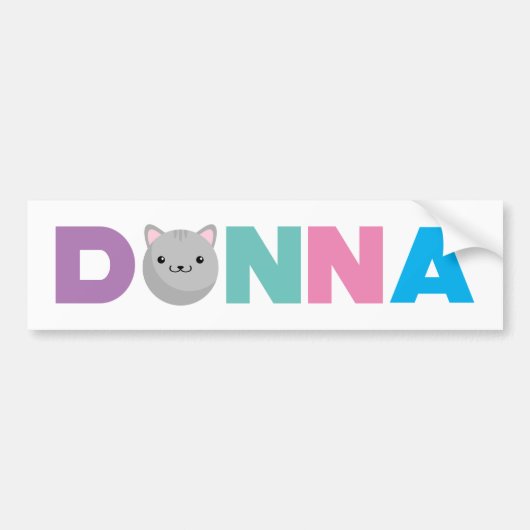 Donna Grey or Ginger Cat Bumper Sticker (Devant)