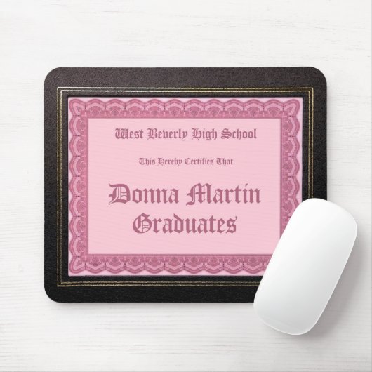 Donna Martin Graduates diploma mousepad Muismat (Met muis)