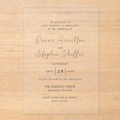 Donna Modern Wedding Acryl Uitnodigingen (Voorkant)