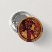 Donna Orechini met Red Hair Ronde Button 3,2 Cm (Voorkant /achterkant)