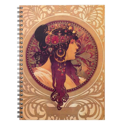 Donna Orechini van Alphonse Mucha Notitieboek (Voorkant)