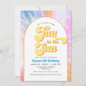 DONNA Retro Font Tie Dye Pool Party Verjaardag Kaart (Voorkant)