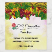 Donna Roos Aangepaste Wijnfles Label (3.5 "x 4") Wijn Etiket (Enkel label)