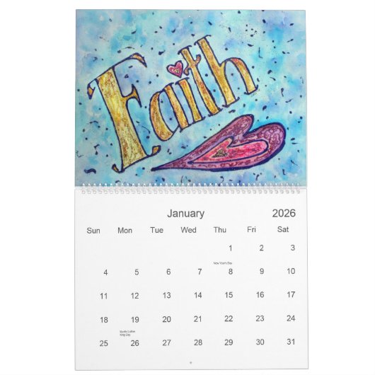 DonnaBellas Angels Word Art Calendar Kalender (Jan 2026)
