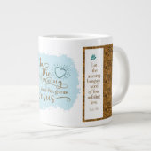 "Donne-moi Jésus" Jumbo Mug (Turquoise/Or) (Devant droit)