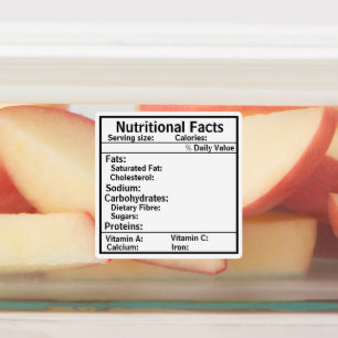 Données nutritionnelles étiquette pour les aliment