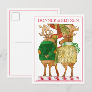 DONNER BLITZEN Ansichtkaart Feestdagenkaart