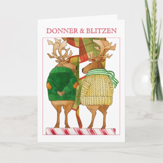 DONNER BLITZEN Kerst Kaart (Voorkant)