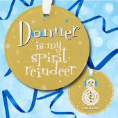 Donner is m'n kerstversier met spiriet rendier ornament