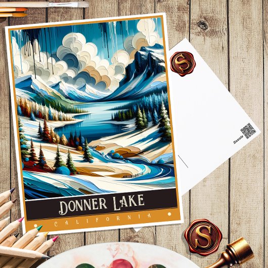 Donner Lake, Californië | schilderij Briefkaart